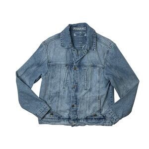 Mr Porter Manaaki Jacket Men Medium Light Wash Denim Jean Hemi Oversized Trucker